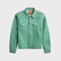 vowels Suede Trucker Jacket - Damp Green