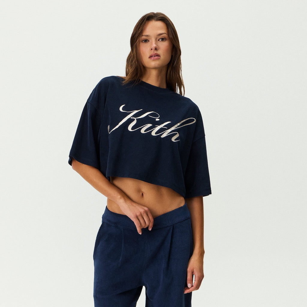Kith Women Min Towel Terry Cropped Tee - Nocturnal