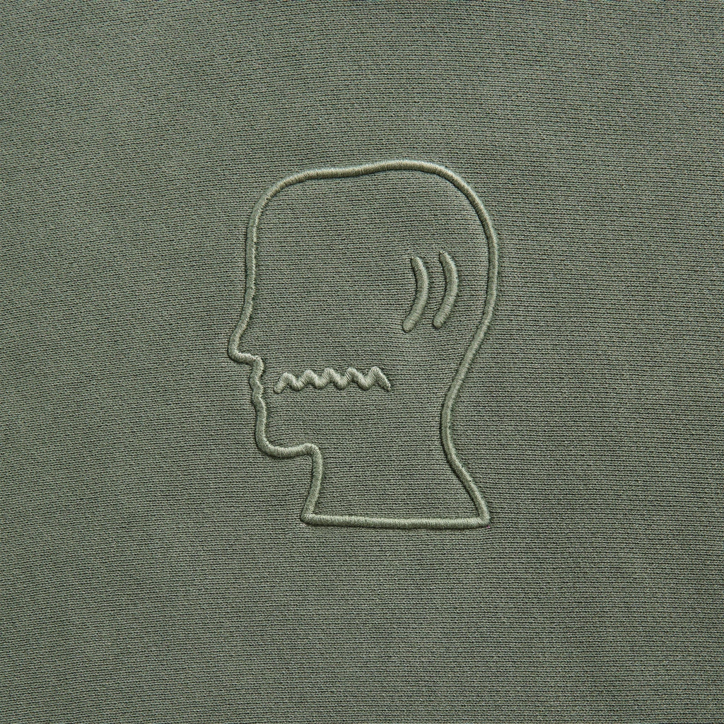 Brain Dead 3D Embroidered Logo Head Garment Dyed Hoodie - Ivy