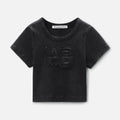 Alexander Wang Distressed Edge Rib Baby Tee - Black