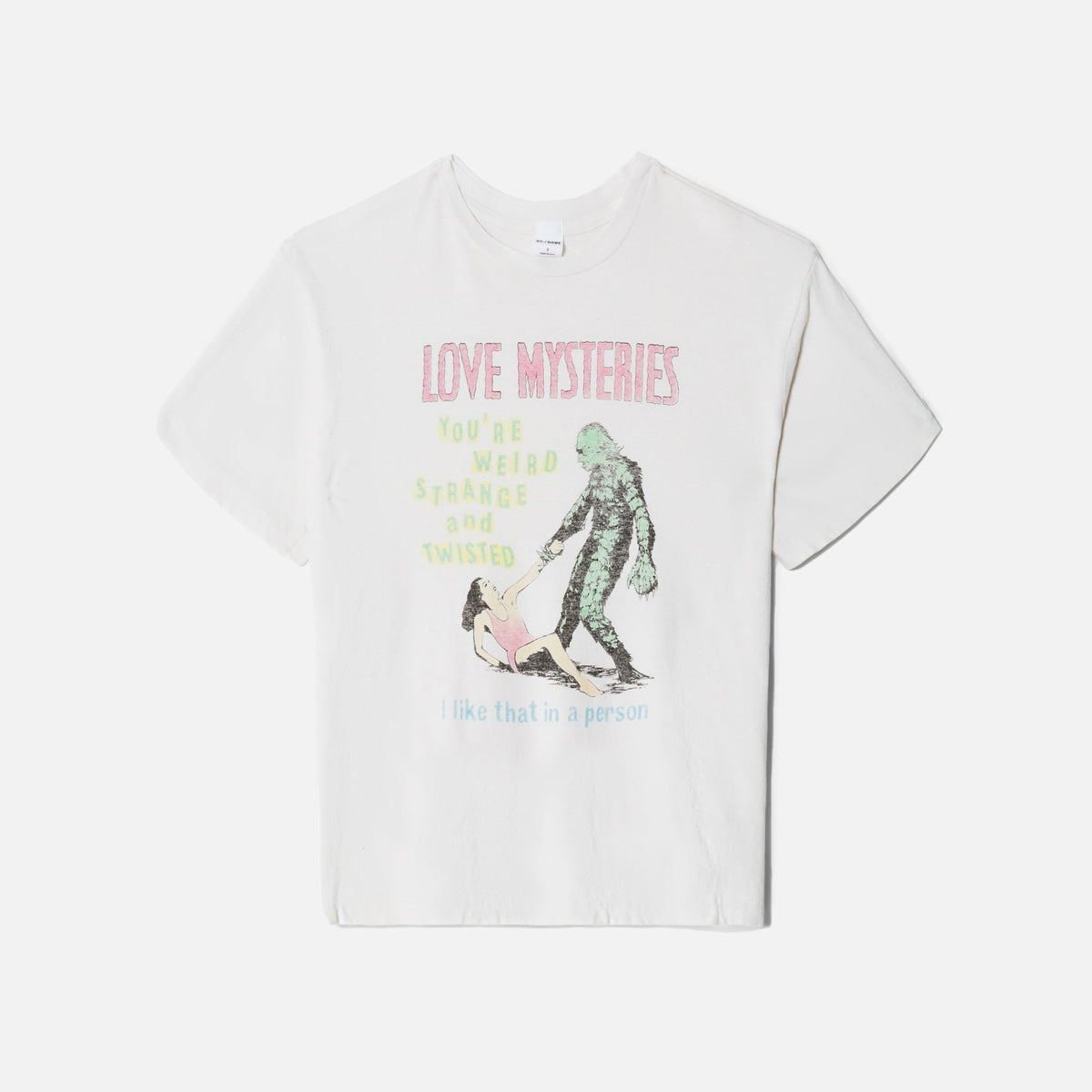 ReDone 90s Easy Love Mysteries Tee - Vintage White