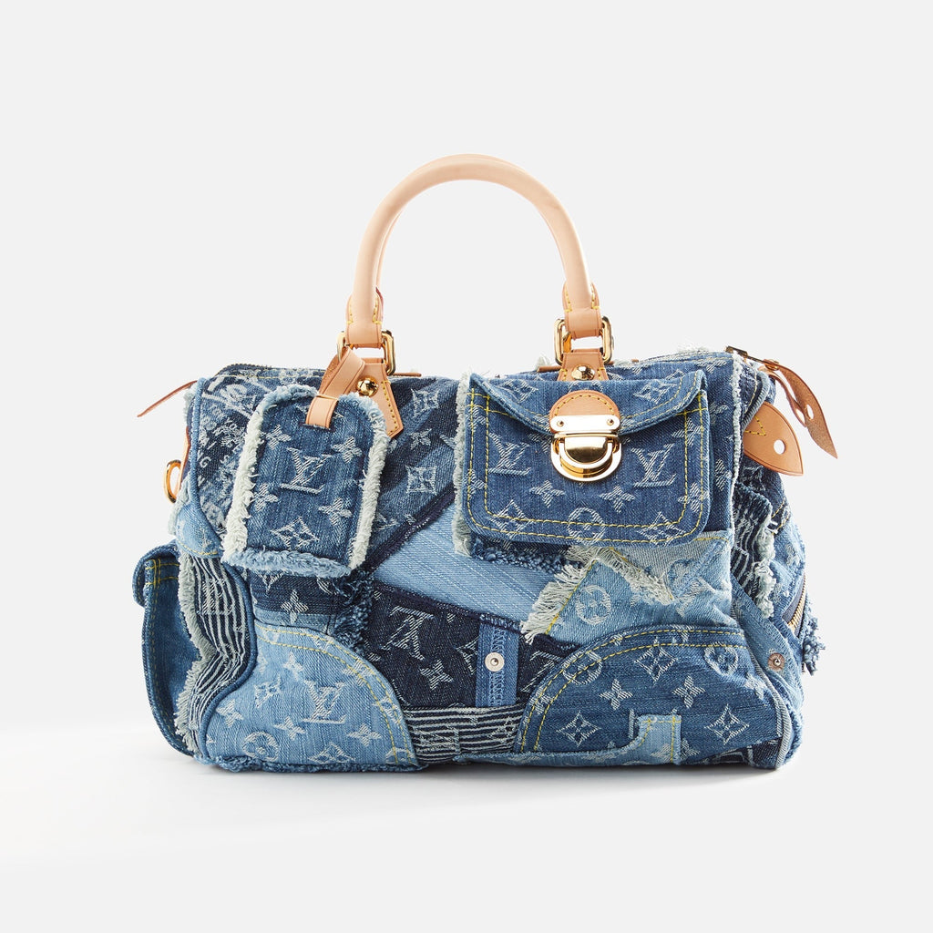 WGACA Louis Vuitton Denim Patchwork Speedy - Blue