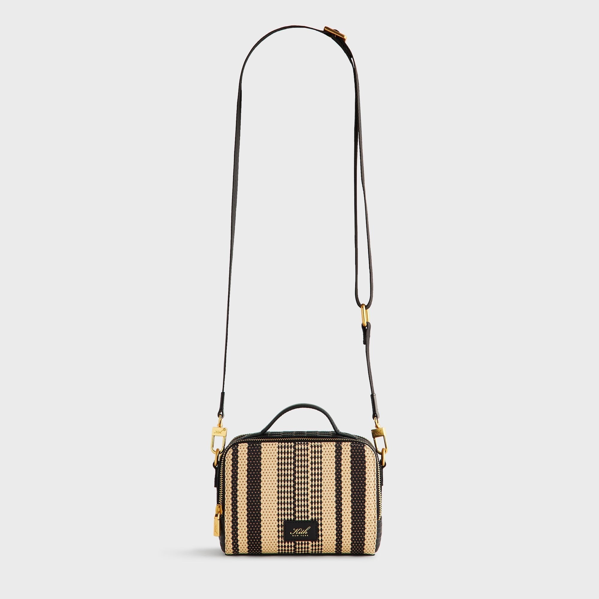 Kith Striped Raffia Double Zip Crossbody - Radiant