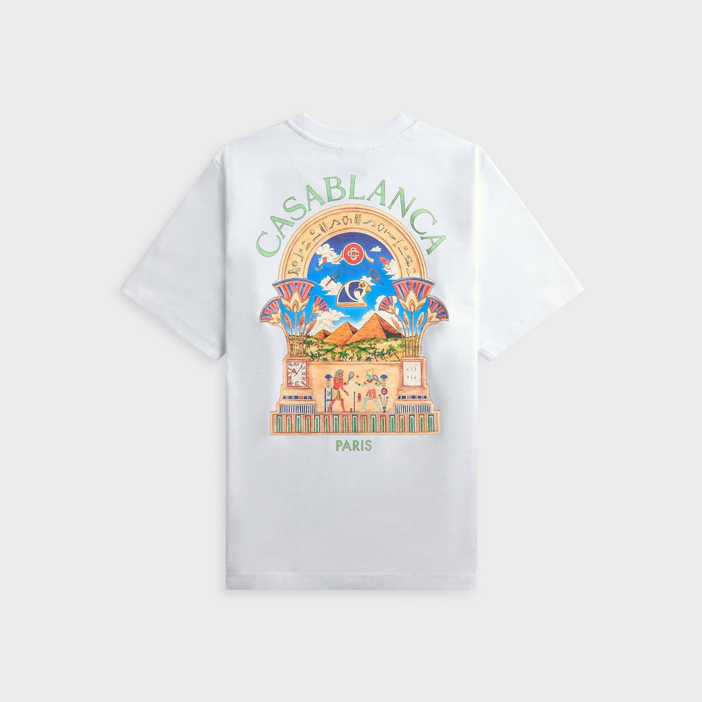 Casablanca Egyptian L'Arche Short Sleeve Tee - White