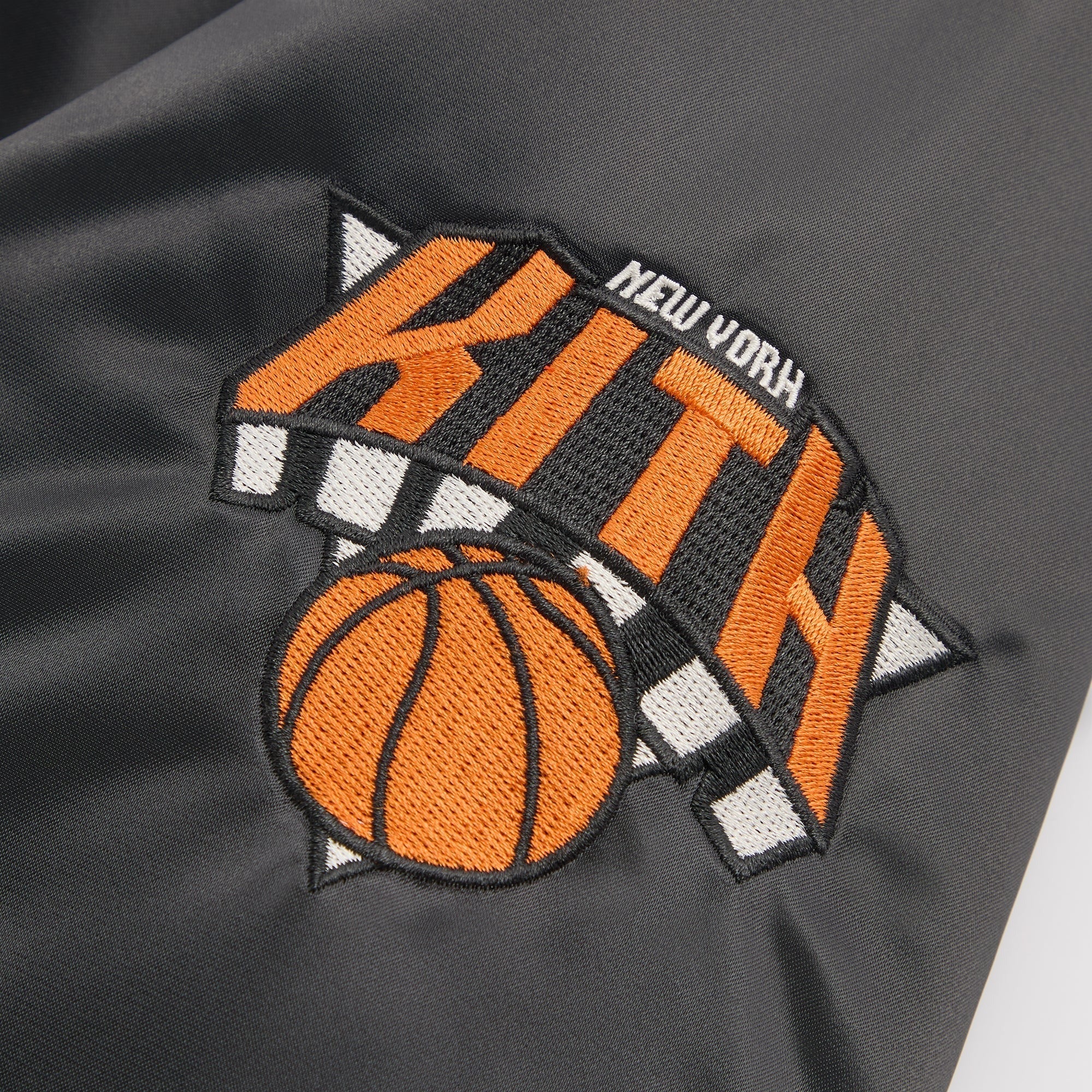 Kith for the New York Knicks Playoffs Satin Bomber Jacket - Black