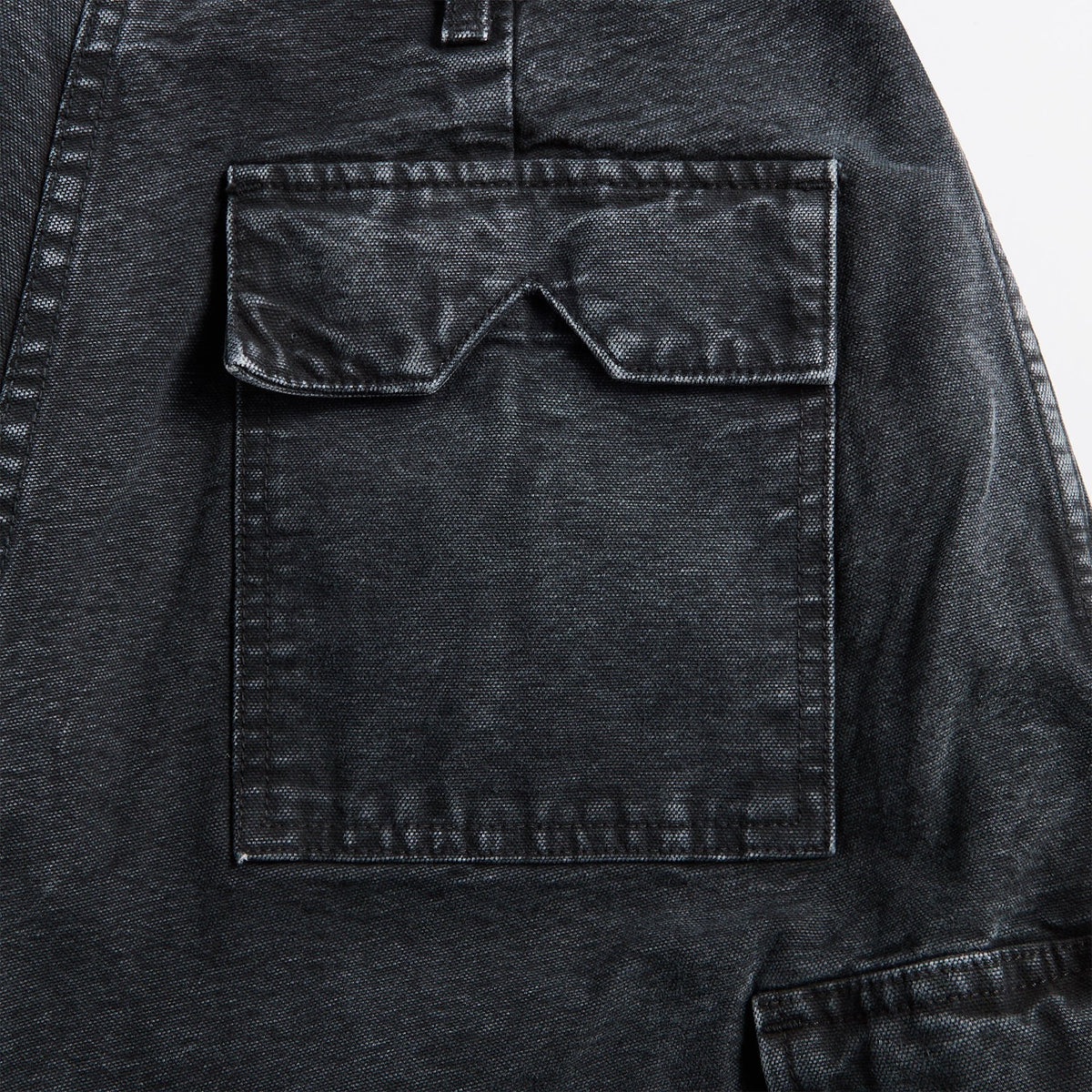 Rhude Washed Canvas Parachute Pant - Black