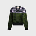 Marni Green Wool Jumper with Geometric Motif - Stonegreen