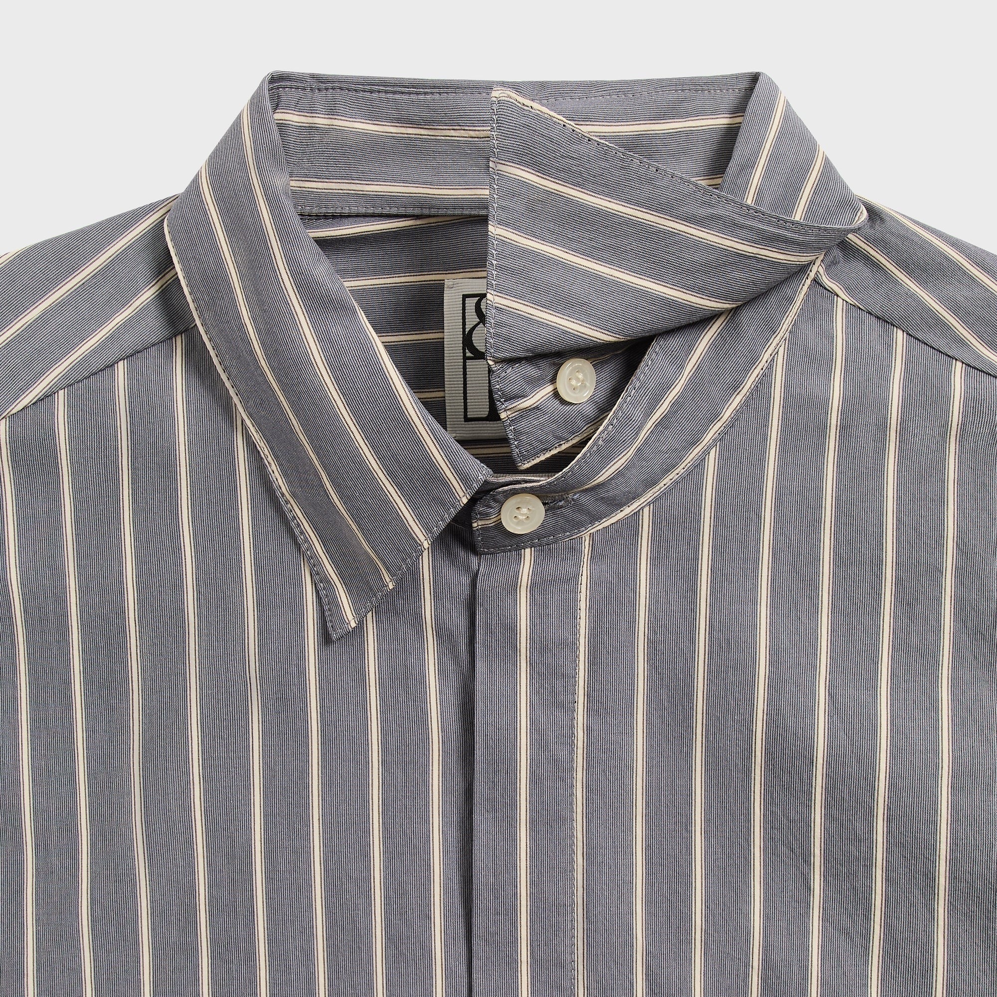&Kin Striped Poplin Nico Shirt - Chasm