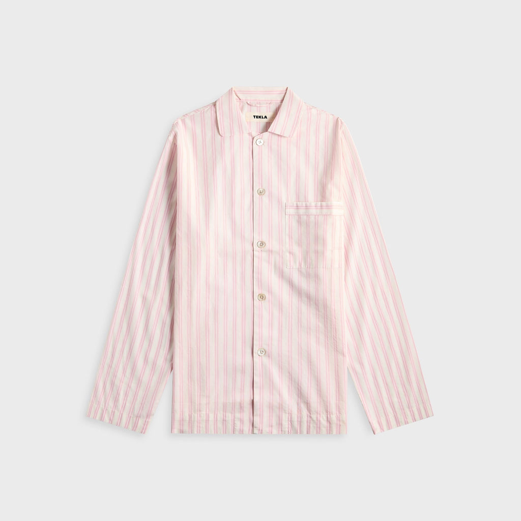 Tekla Cotton Poplin Pyjama Shirt - Hatty Stripes