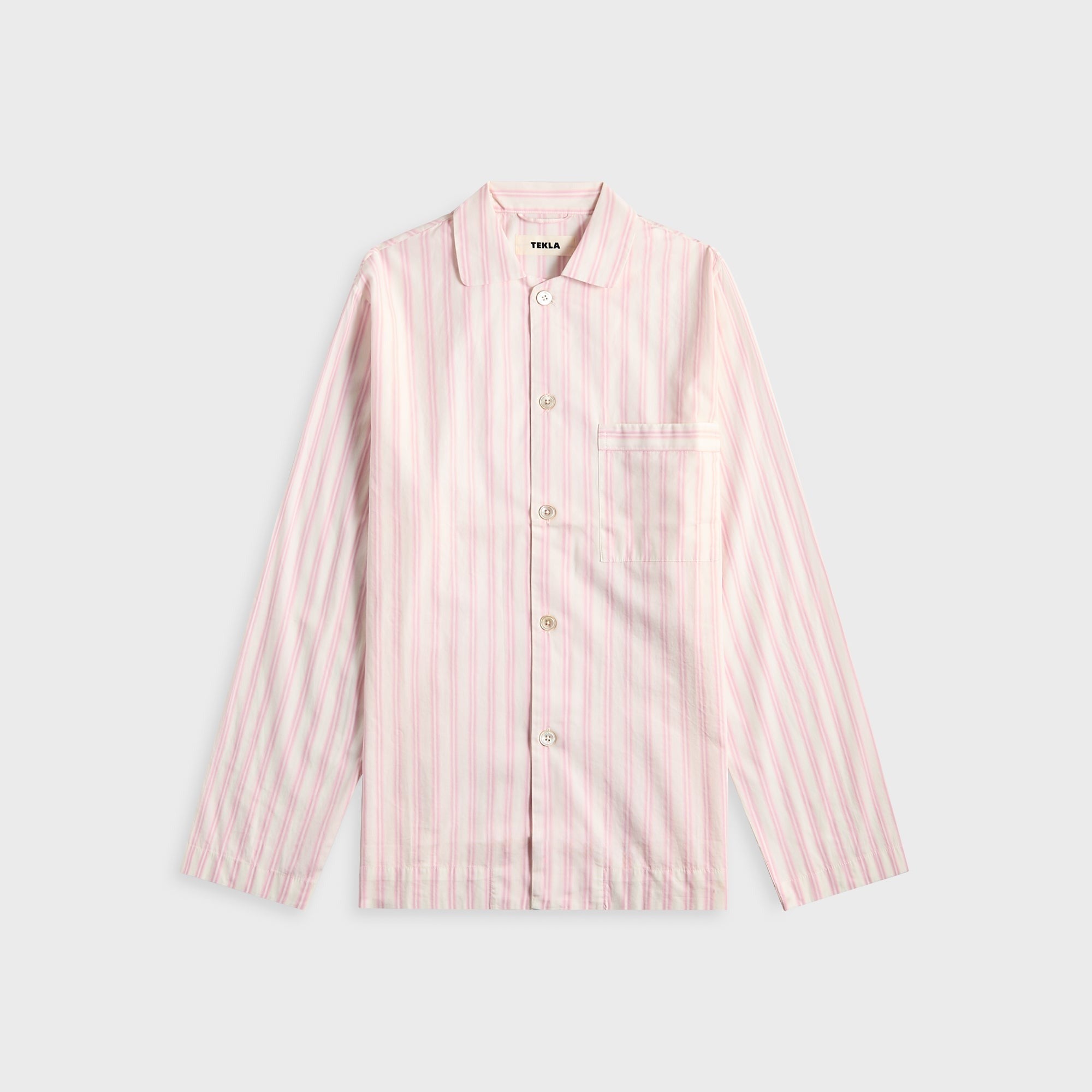 Tekla Cotton Poplin Pyjama Shirt - Hatty Stripes