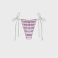 Frankies Bikinis Reversible Tia Satin Bottom - Pink Stripe