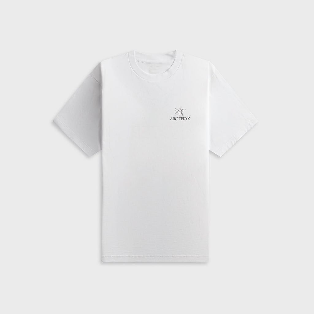 Arc'teryx Kragg SL Cotton Bird Word Short Sleeve Tee - White Light / Black