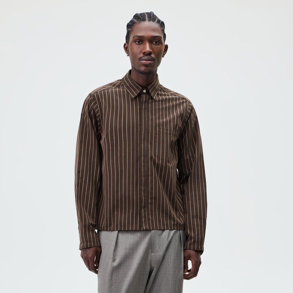 &Kin Striped Poplin Nico Shirt - Derby