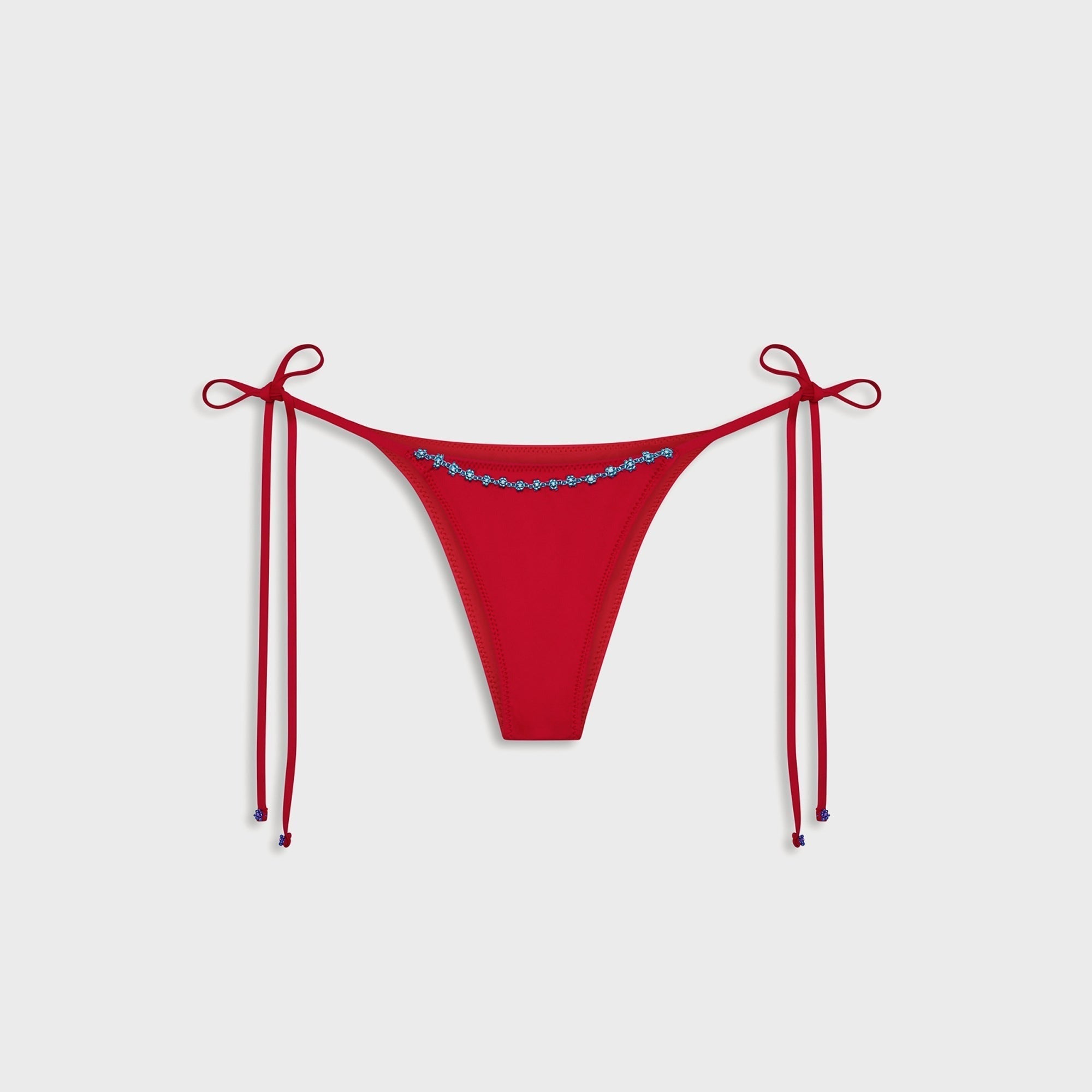 Frankies Bikinis Mackenzie Beaded Cheeky Bikini Bottom - Havana