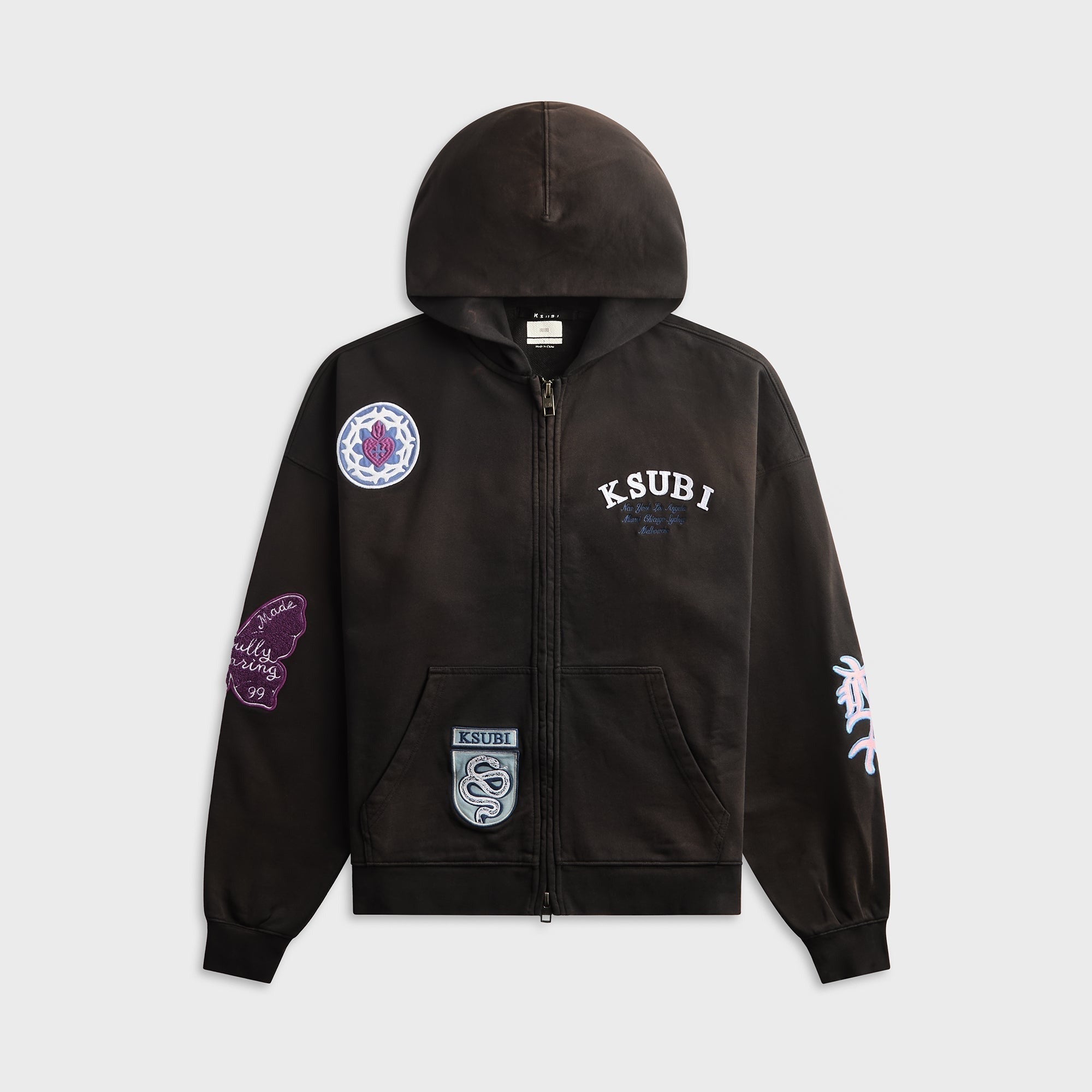 Ksubi Genesis Ekcess Zip Hoodie - Charcoal Fade