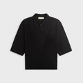 Essentials Signature 3/4 Sleeve 90s Knit Polo - Vintage Black