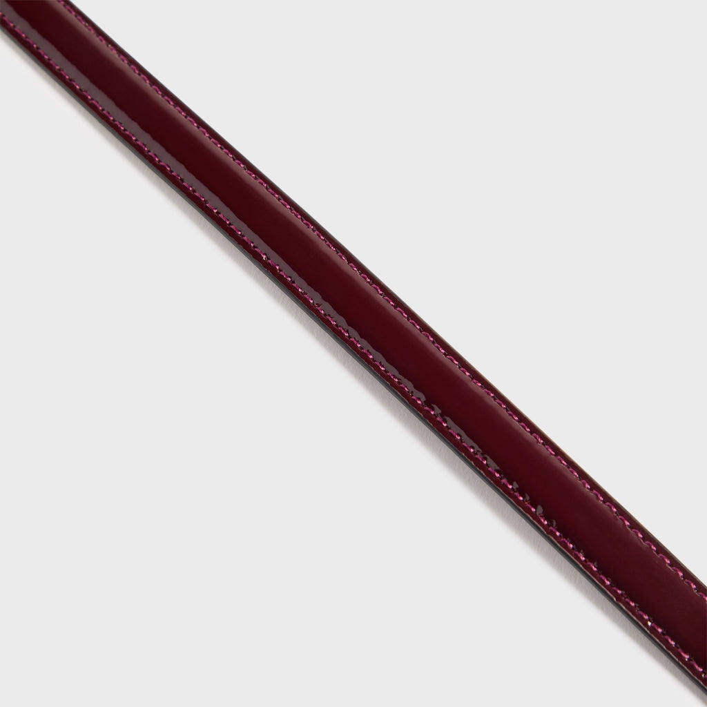 Black Suede Studio Slanted Belt - Raisin / Gold