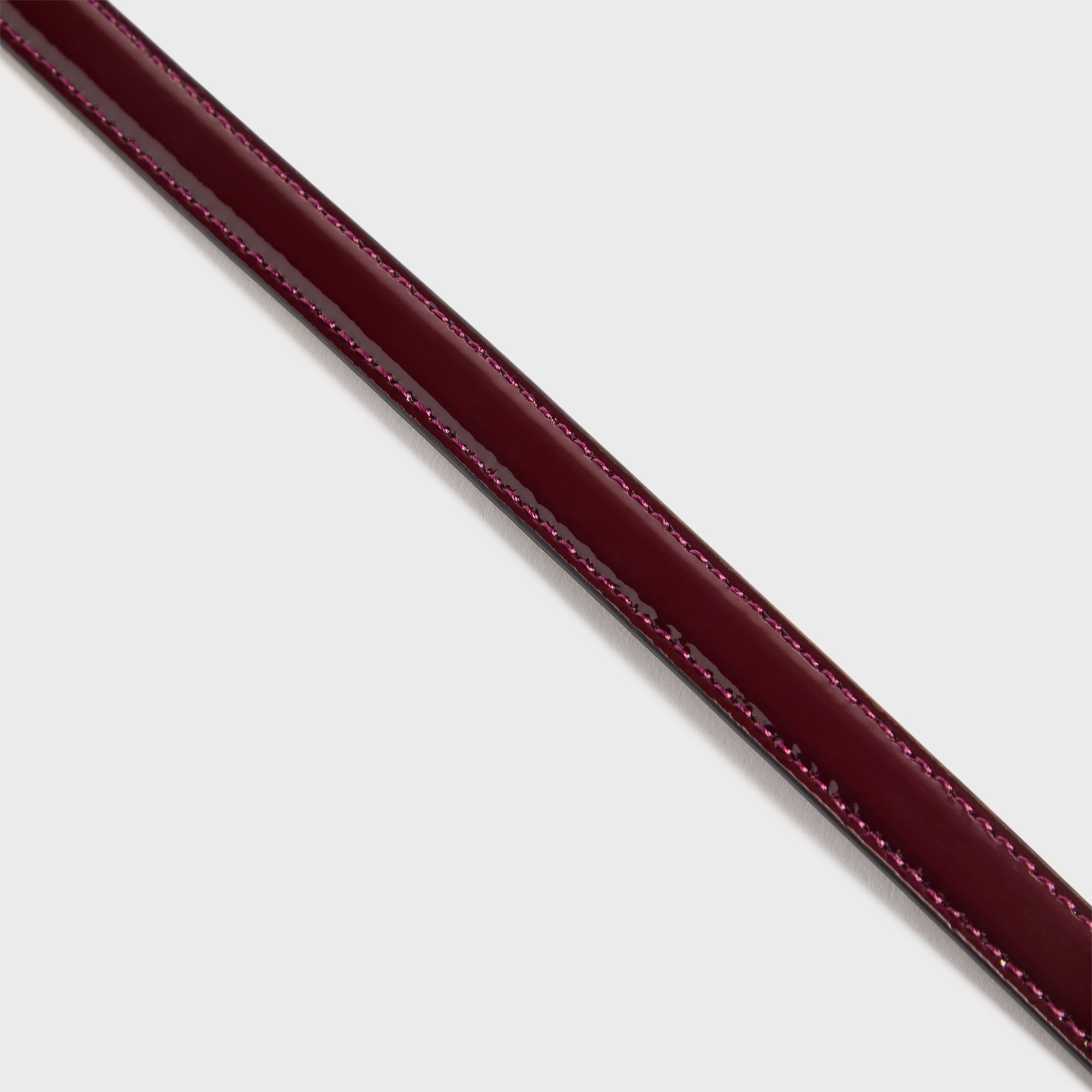 Black Suede Studio Slanted Belt - Raisin / Gold