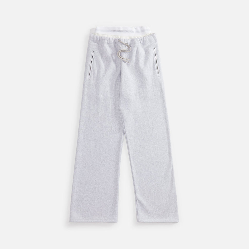 Alexander Wang Wide Leg Sweatpant with Logo Elasitic Brief - White