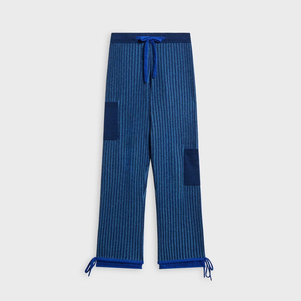 Adrian Cashmere Ribbed Trackies Pant - Navy