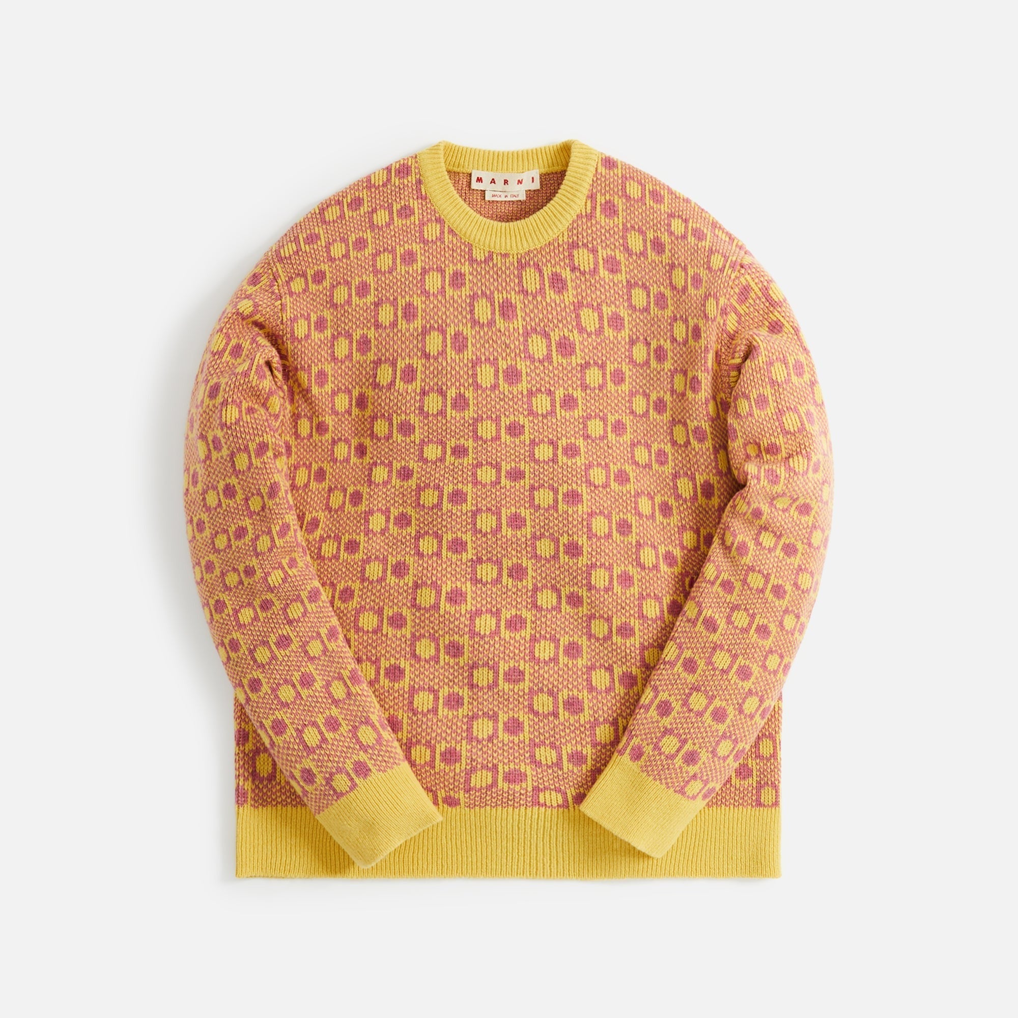 Marni Jacquard Shetland Wool Roundneck - Cassis