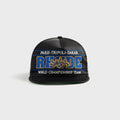 Rhude Chrono Logo Embroidered Trucker Hat - Black / Blue / Gold