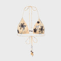 Siedres Juniper Printed Triangle Bikini Top - Yellow