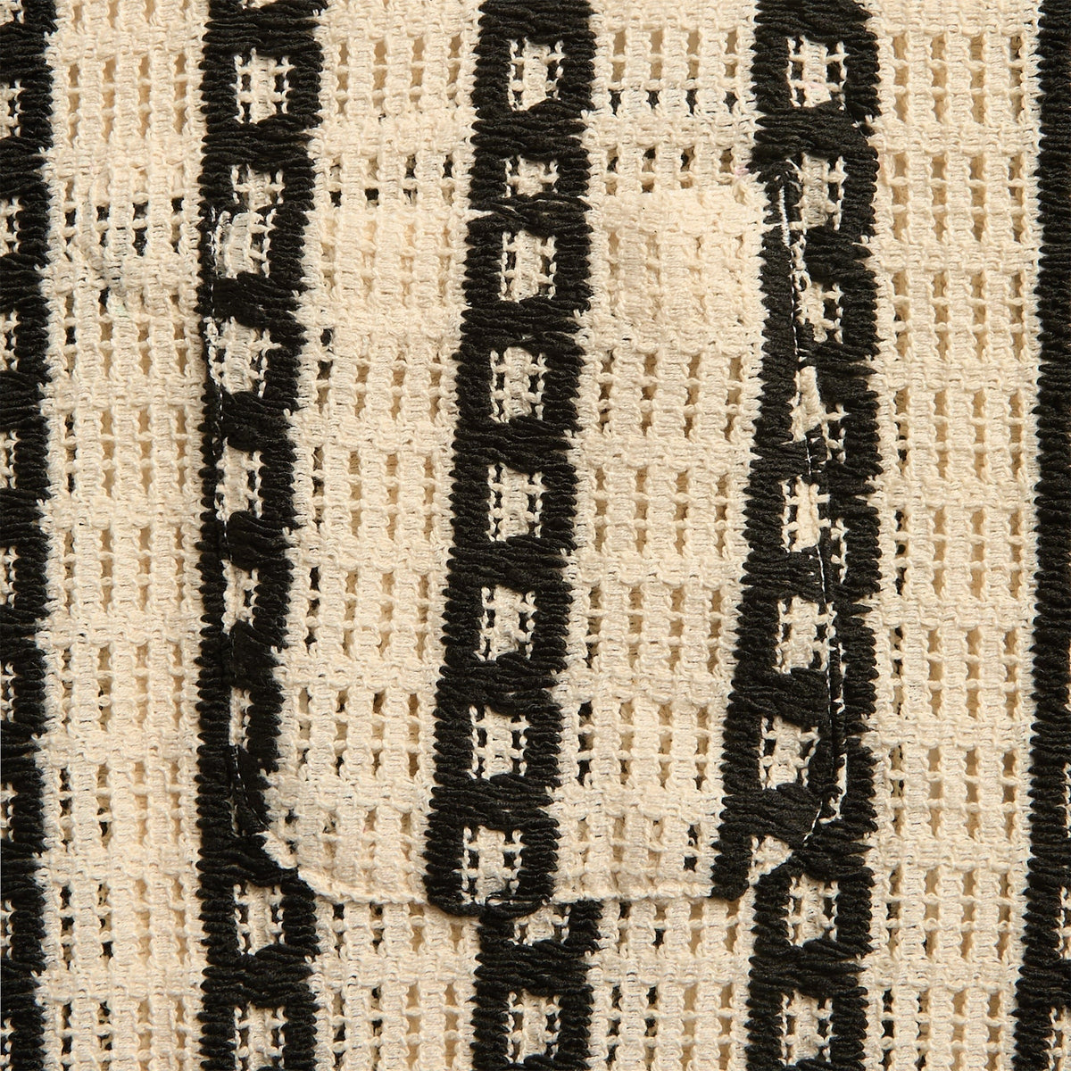 Engineered Garments Stripe CP Crochet Basque Shirt - White / Black