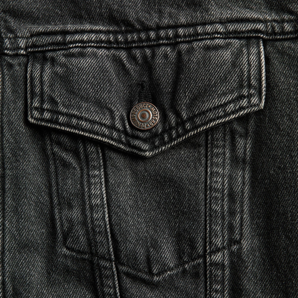 orSLOW Flannel Check Lining JK B.Denim Stone Shirt - Black / White