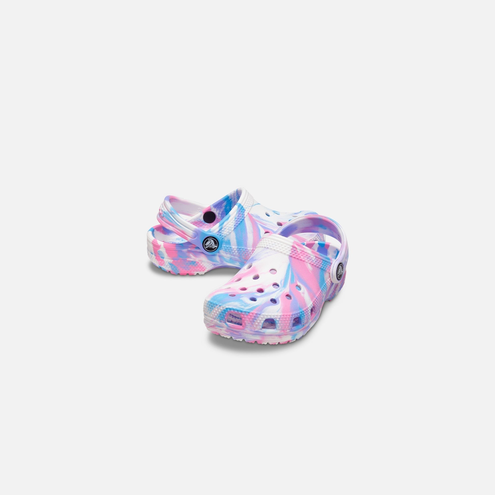 Crocs Kids Classic Marbled Clog - White / Pink