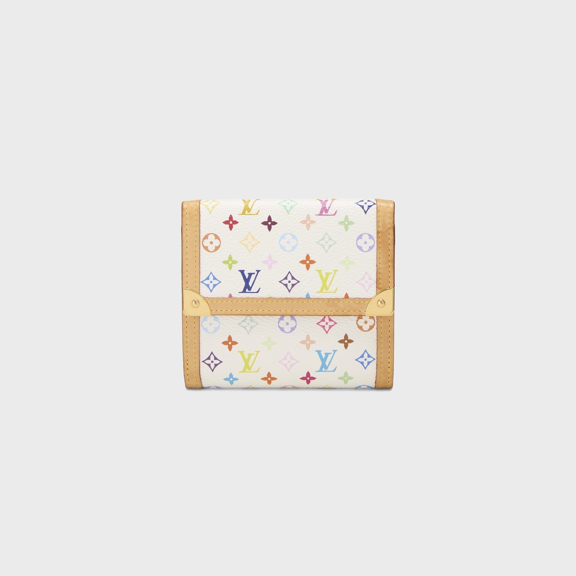 WGACA Louis Vuitton Monogram Multicolor Porte-Monnaie Flat Wallet - White / Multi