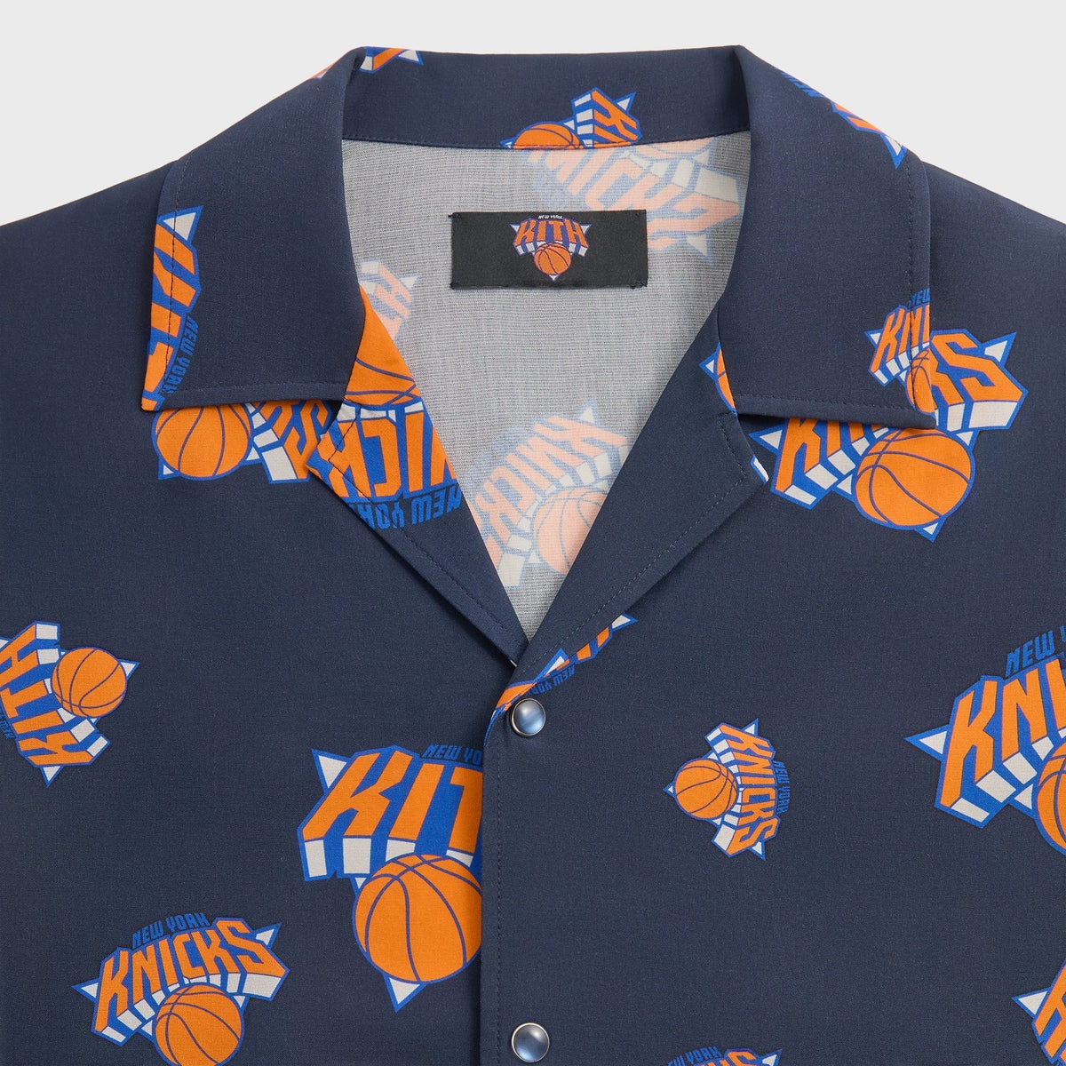 Kith for the New York Knicks Playoffs Thompson Camp Collar Shirt - Nocturnal