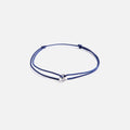 Le Gramme 1g Polished Sterling Silver Entrelacs Cord Bracelet - Navy / Silver