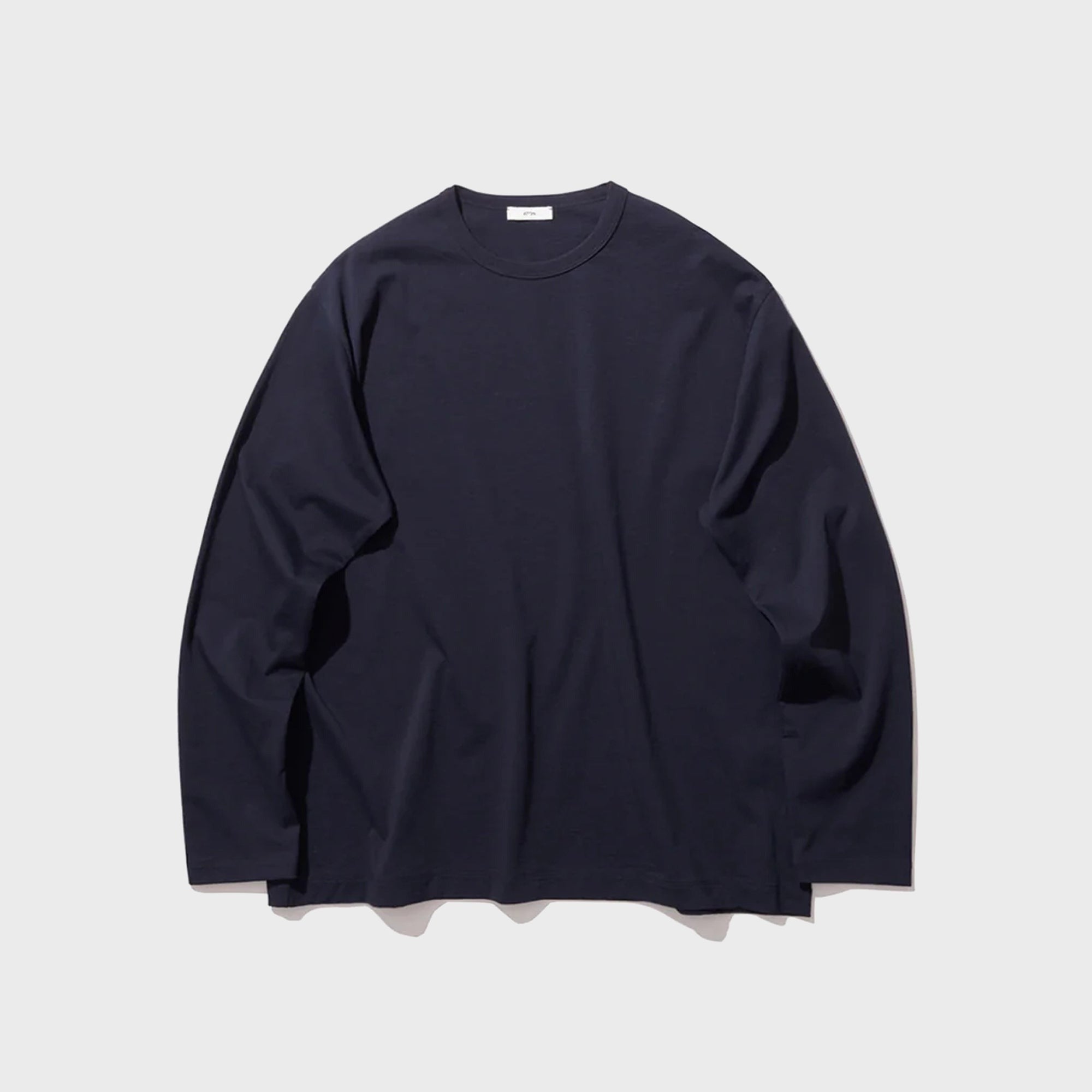 ATON Dry Cotton Jersey Standard Long Sleeve Tee - Navy