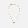 WGACA Dior Crystal CD Oval Necklace - Gold