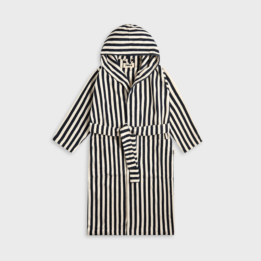 Tekla Hooded Bathrobe - Humbug Stripes