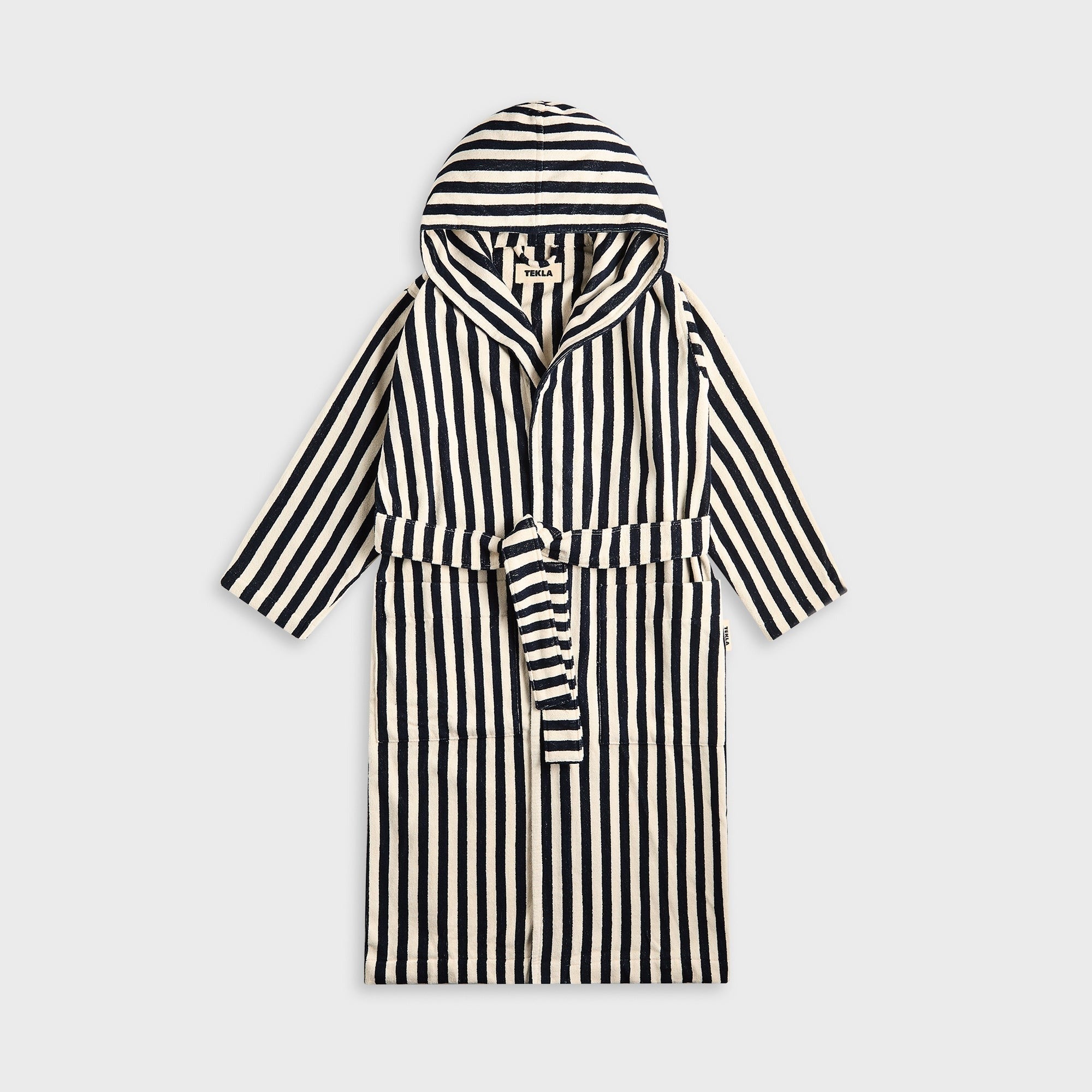 Tekla Hooded Bathrobe - Humbug Stripes