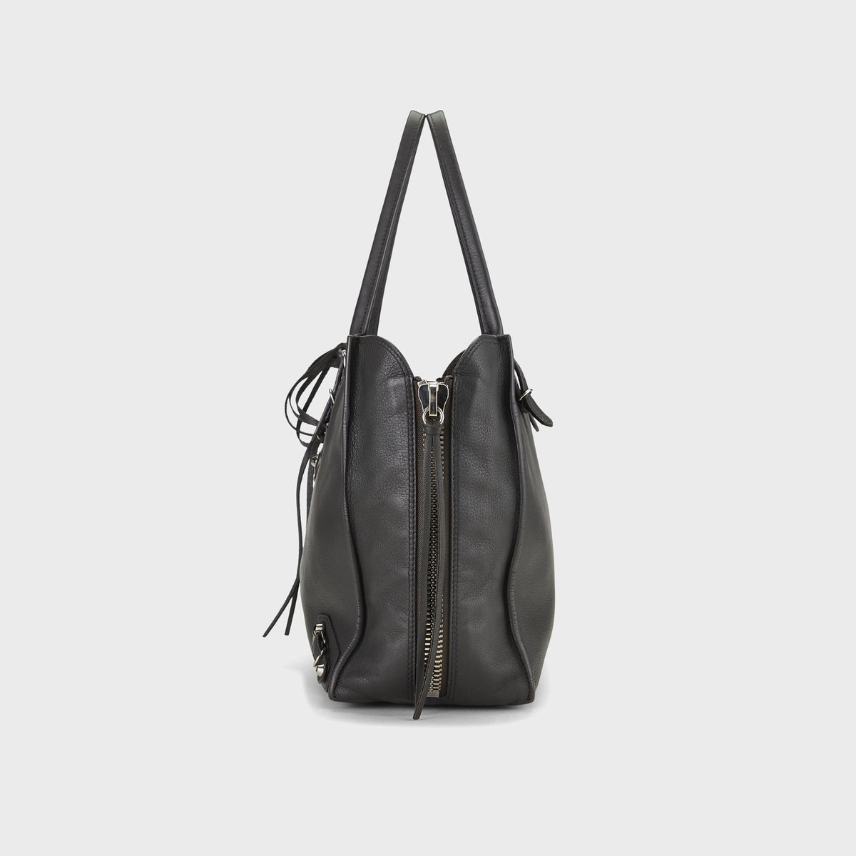 WGACA Balenciaga Calfskin Papier B4 Zip Around Tote Bag - Grey
