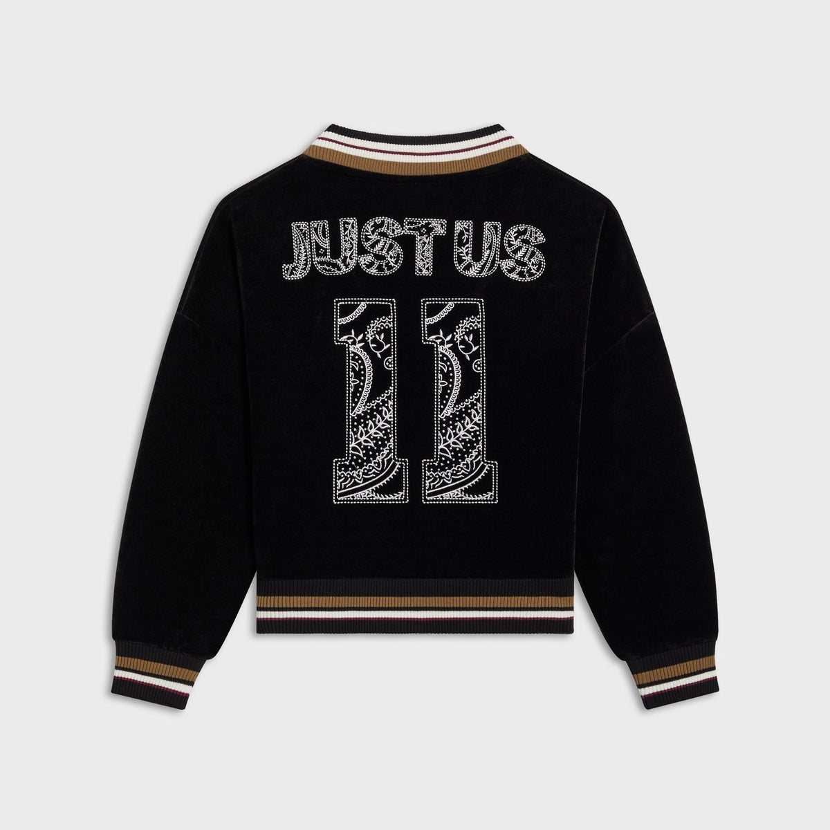Kith Kids Textured V-Neck Collar Nelson Sweatshirt - Black - PH