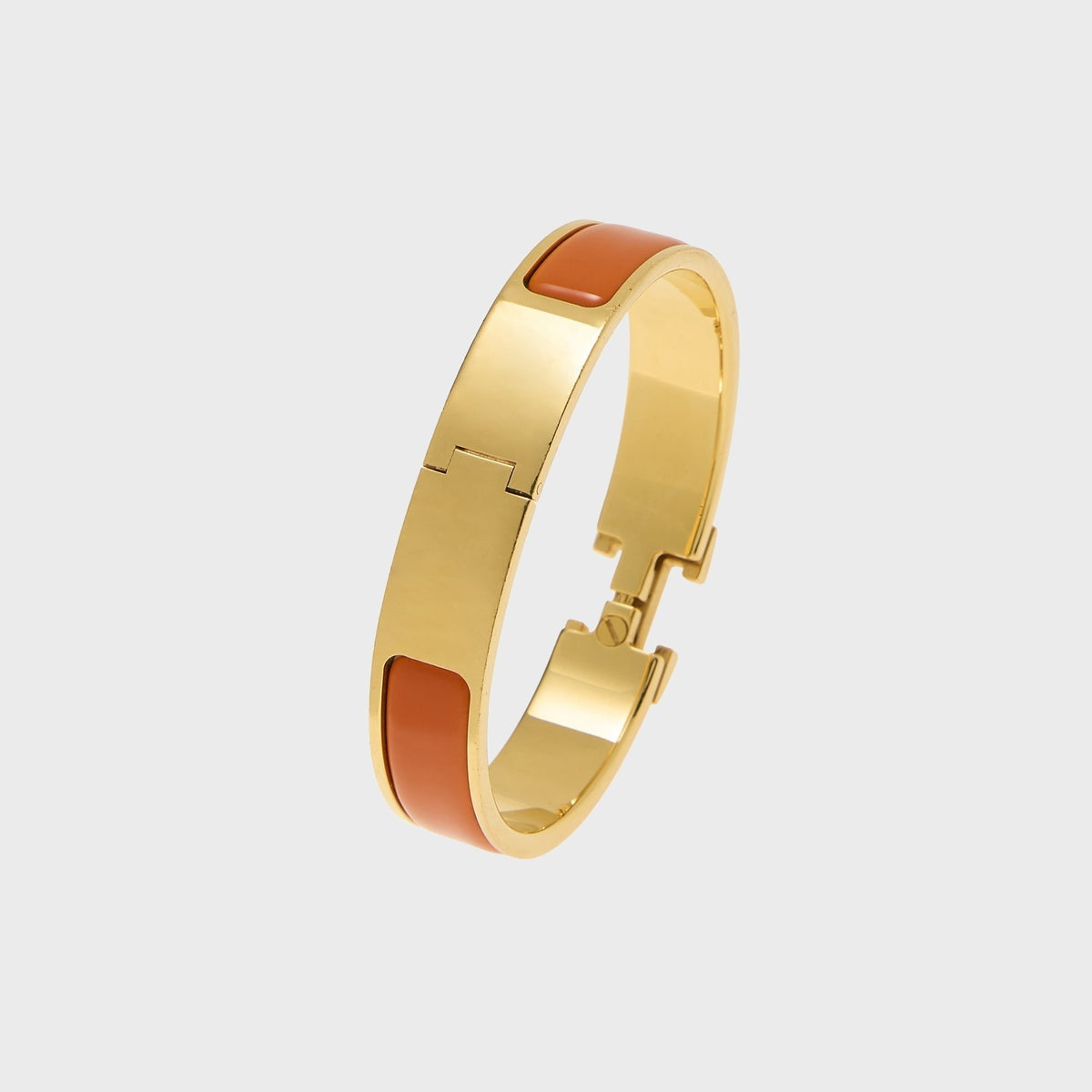 WGACA Hermes Clic H Bracelet Narrow Bracelet - Orange / Gold