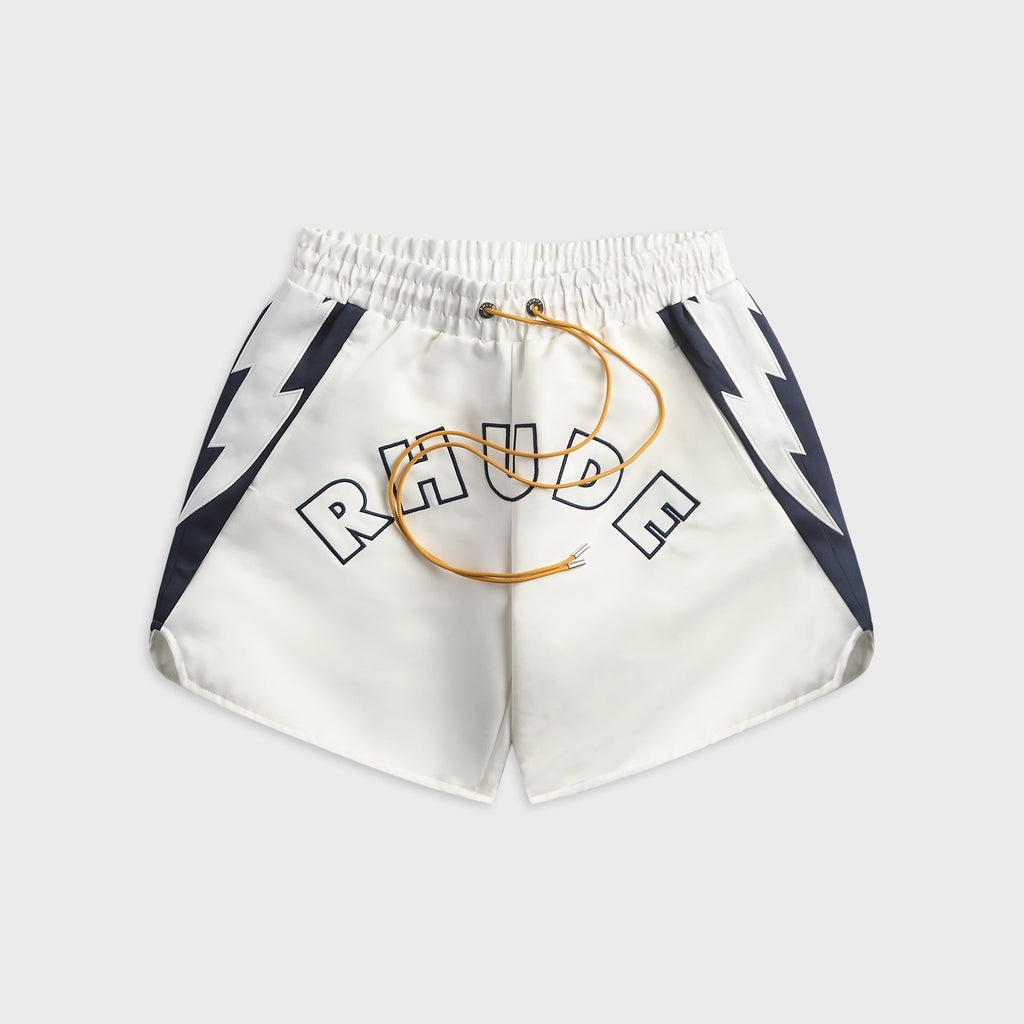 Rhude Logo Lightning Short - White / Navy