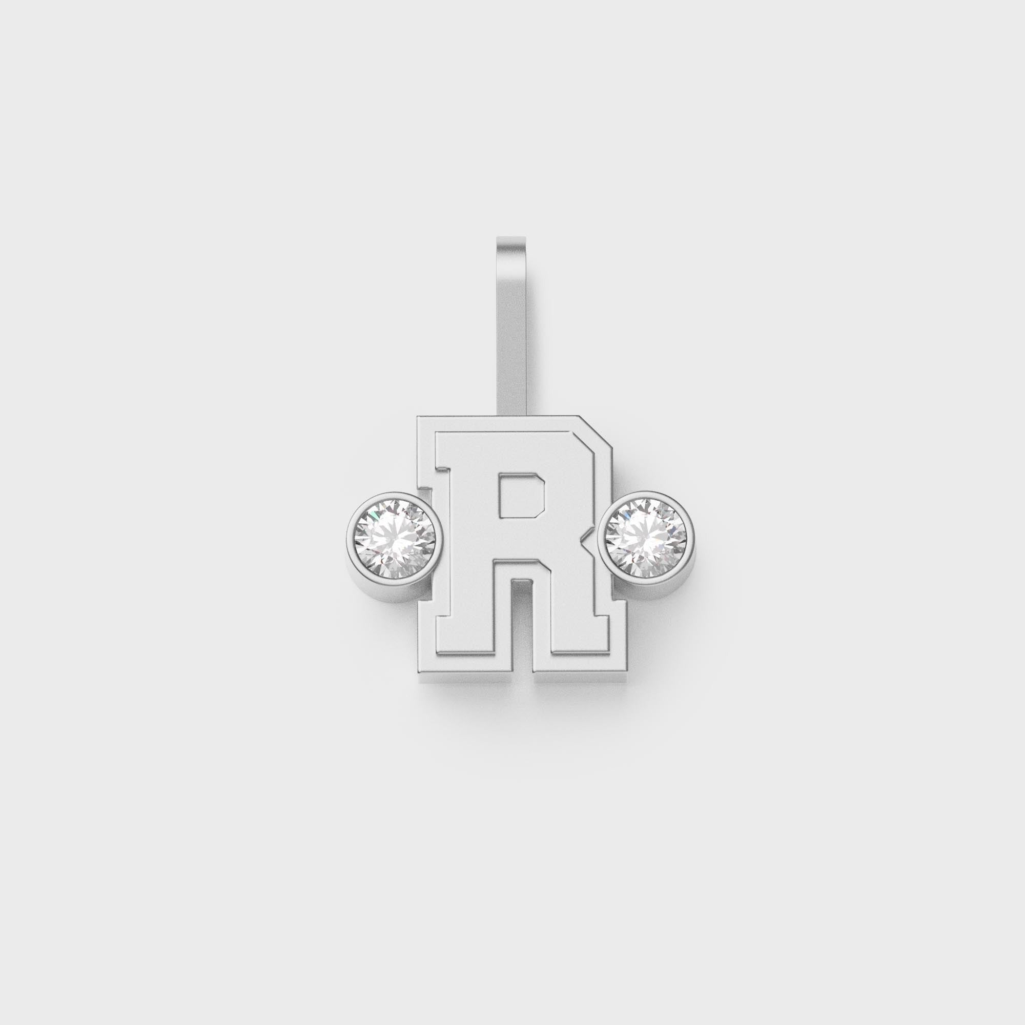 Greg Yuna Sÿlver Babÿ Umlaut Initial 'R' Pendant - Sterling Silver