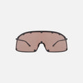 Rick Owens Shielding Sunglasses - Black Temple / Brown Lens