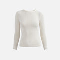 Second Skin Ribbed Crew Neck Long Sleeve - Eggshell