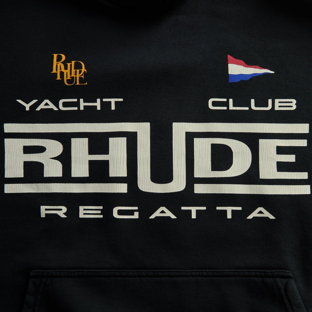 Rhude Regatta Club Hoodie - Vintage Black / White