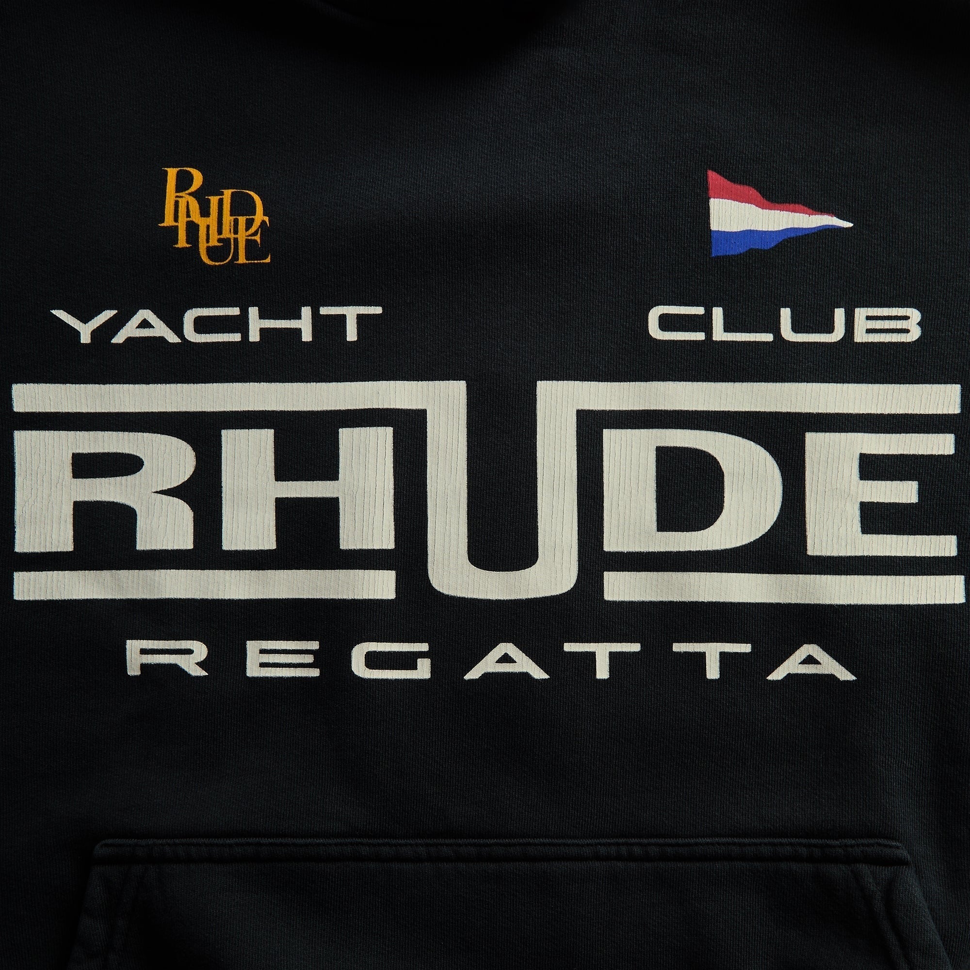 Rhude Regatta Club Hoodie - Vintage Black / White