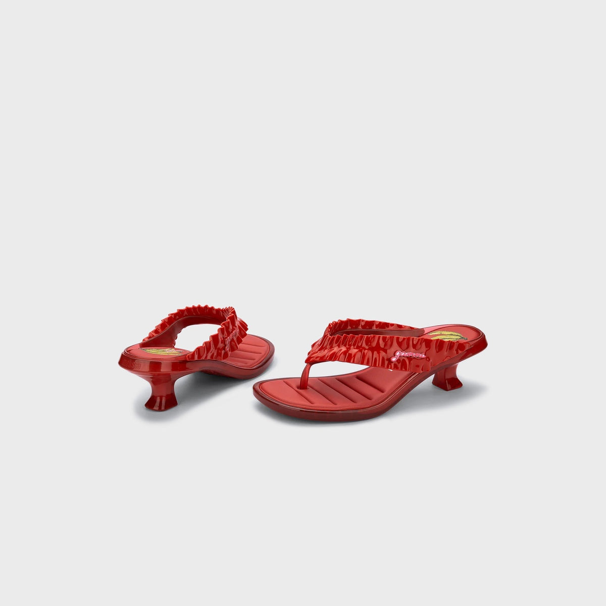 Melissa x Ganni Kitten Heel Thong - Red