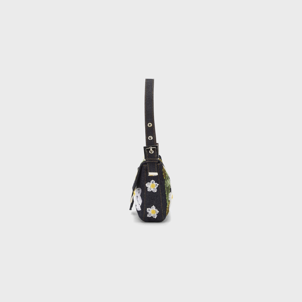 WGACA Fendi Embroidered Baguette - Navy