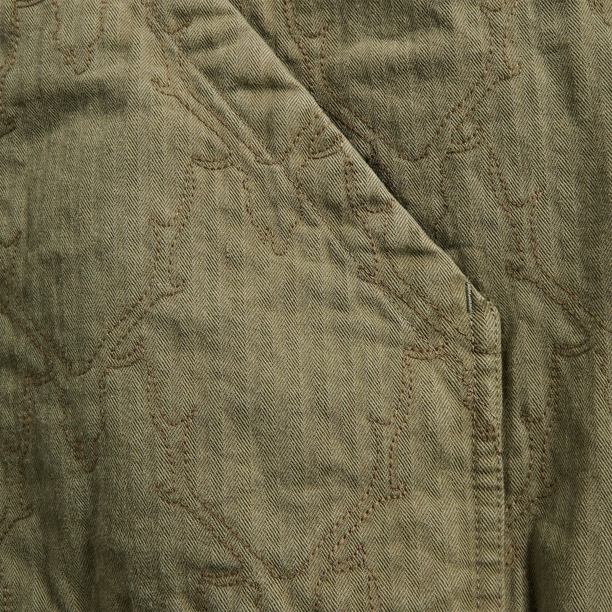 South2 West8 Zipped Work Hoody - Skull Quilting / Herringbone