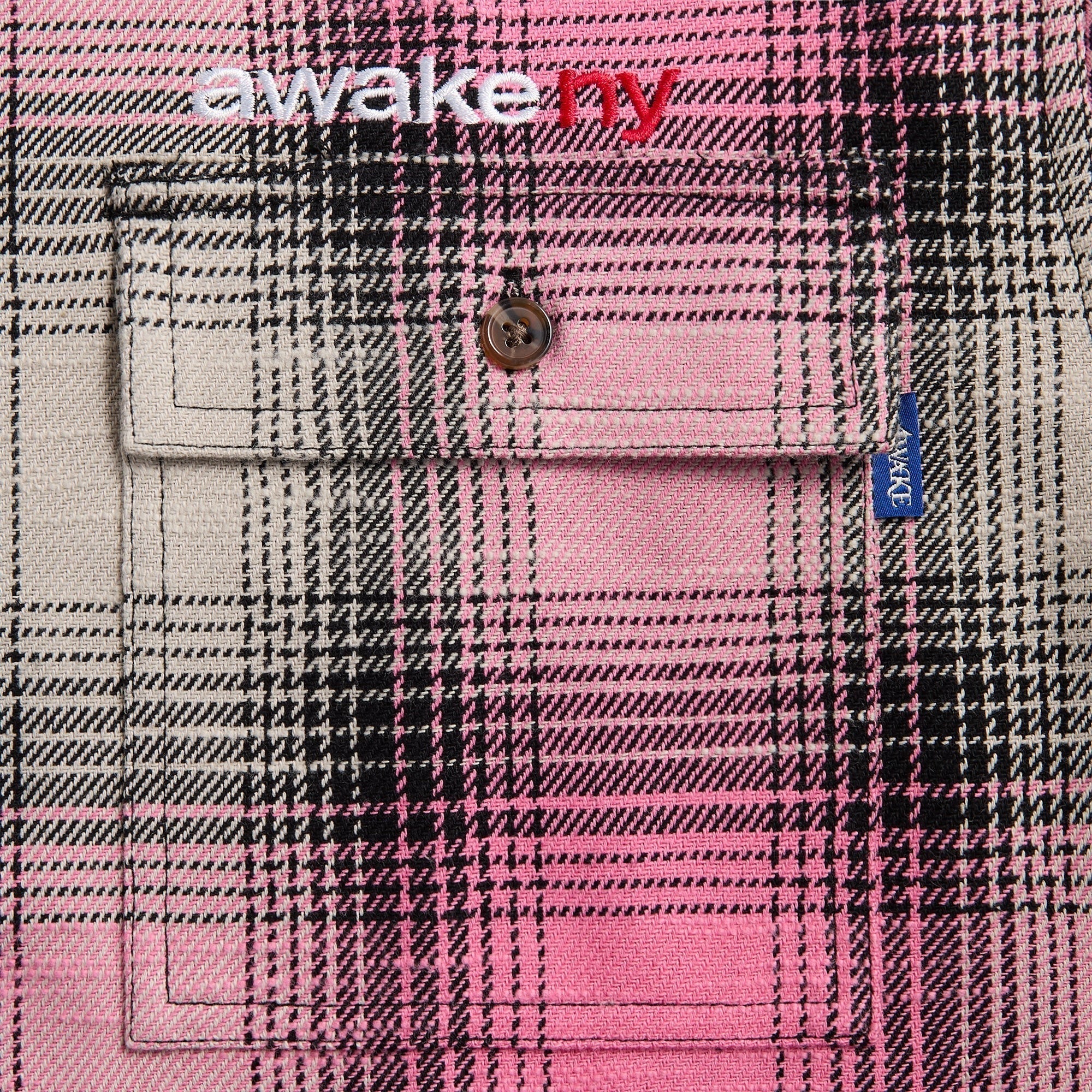 Awake NY Flannel Zip Shirt - Pink